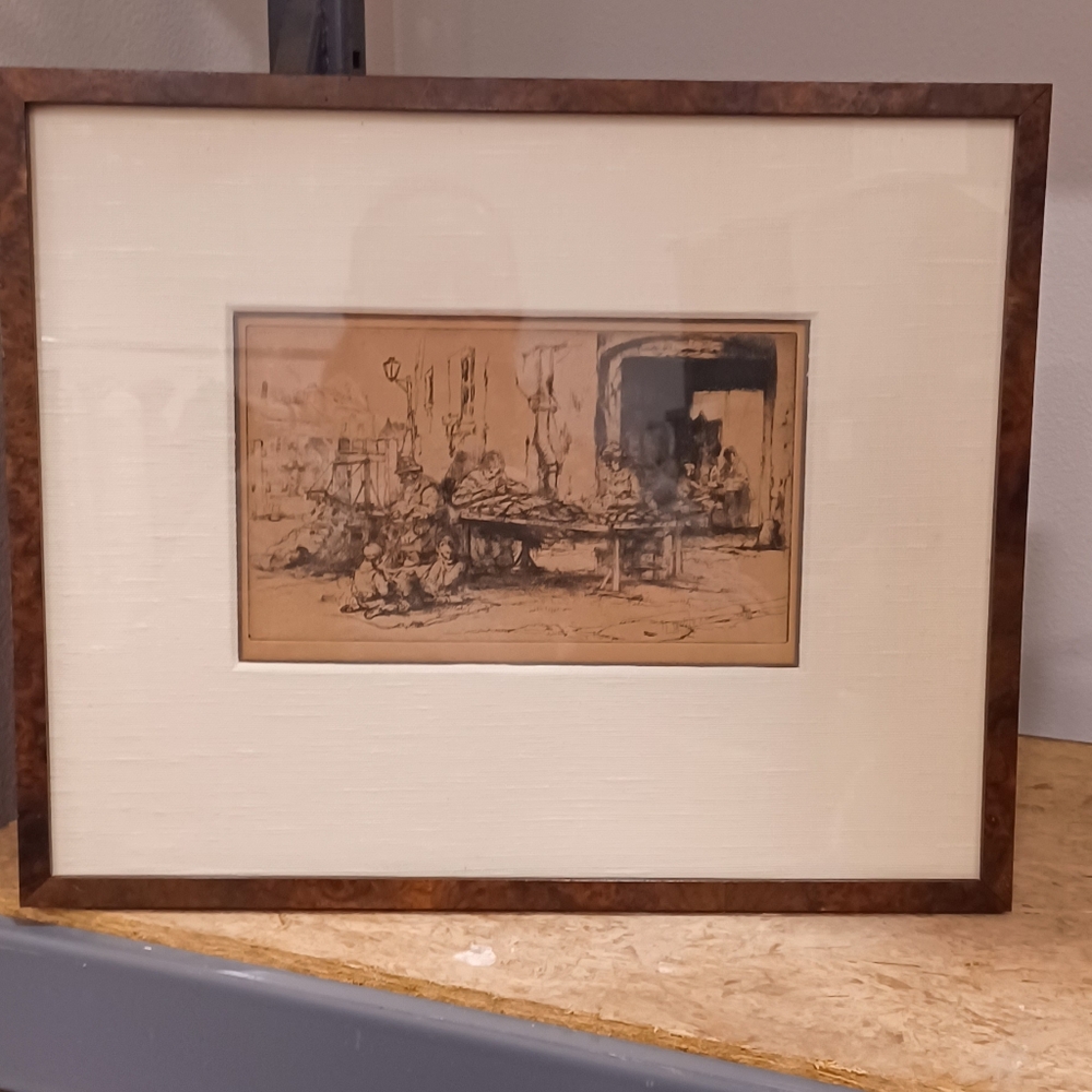 Auguste Brouet Etching - "The Mattress Maker"